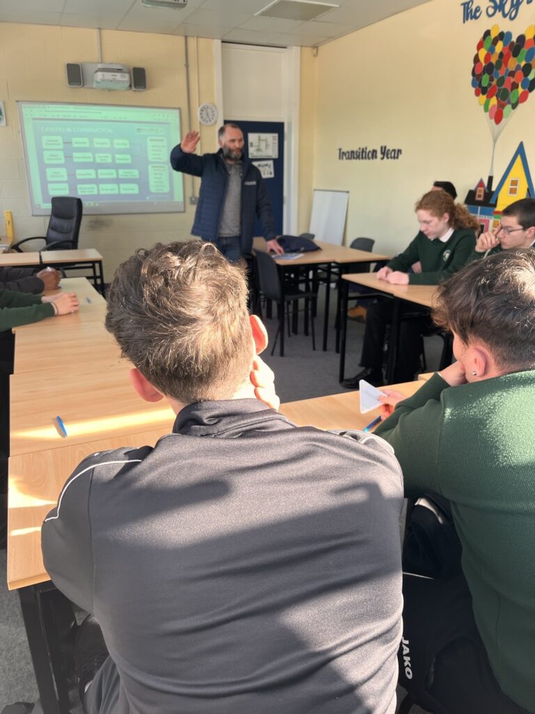6th Year Secondary School Talk on Careers in Construction at Ballinode College
